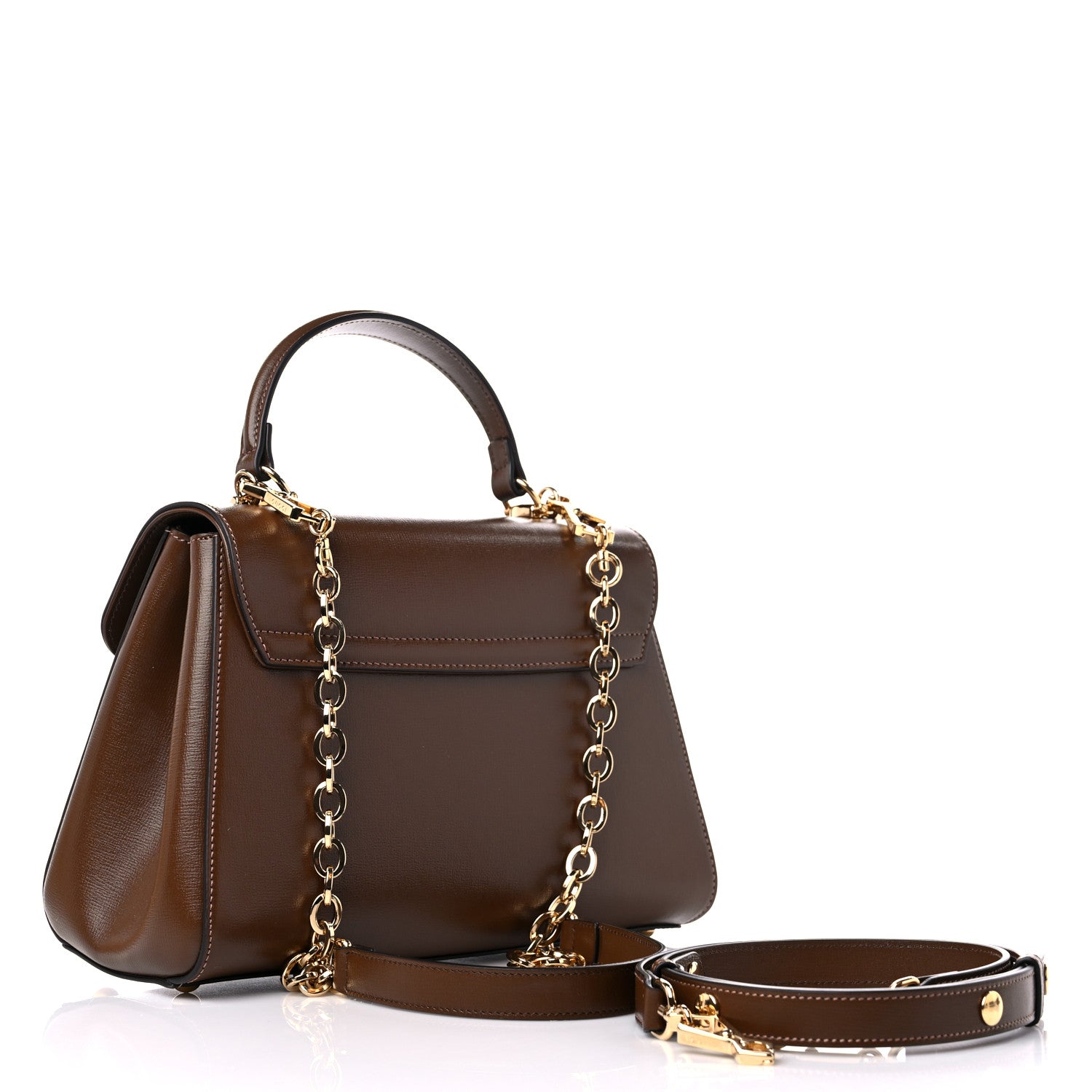 Gucci Textured Calfskin Medium Horsebit 1955 Top Handle Bag Brown Sugar 3 of 10