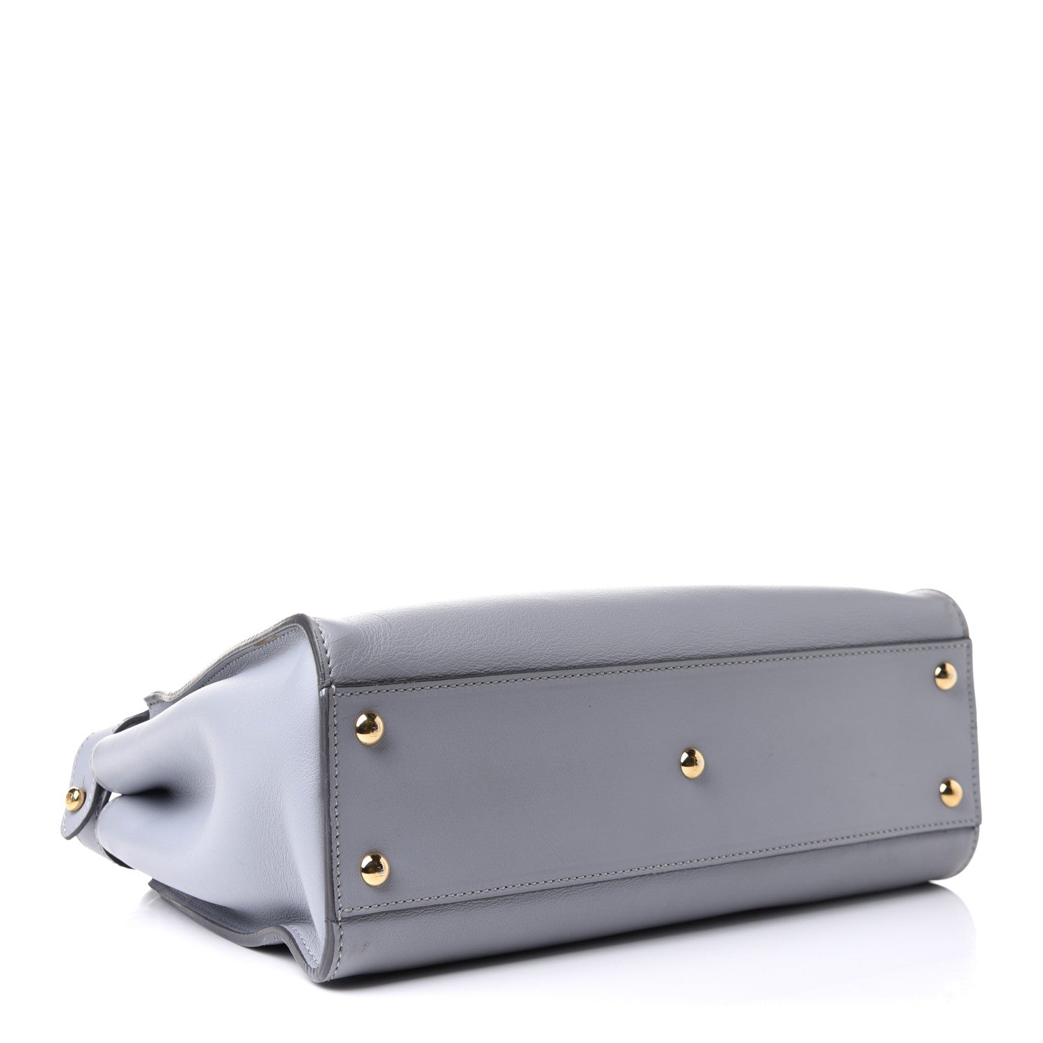 Fendi Vitello Seta Shiny Nappa Medium Peekaboo Iconic Satchel Ardesia Amido 4 of 15