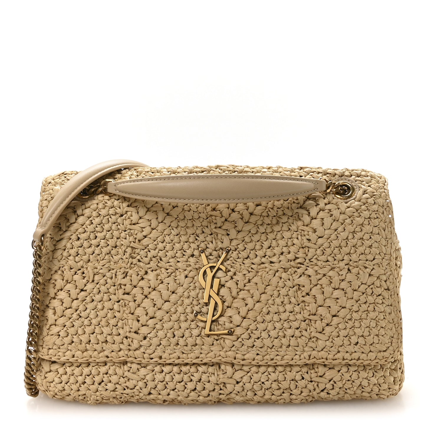 Raffia Monogram Medium Jamie Natural Avorio