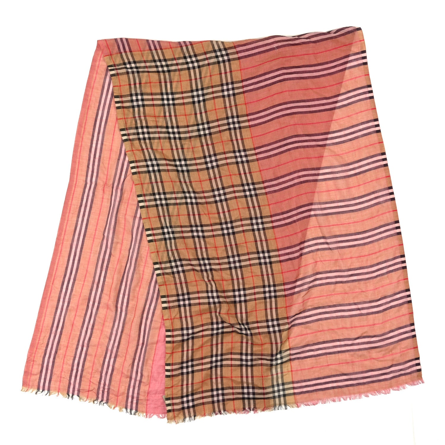 Burberry Wool Silk Gauze Ombre Giant Check Scarf Trench 2 of 5