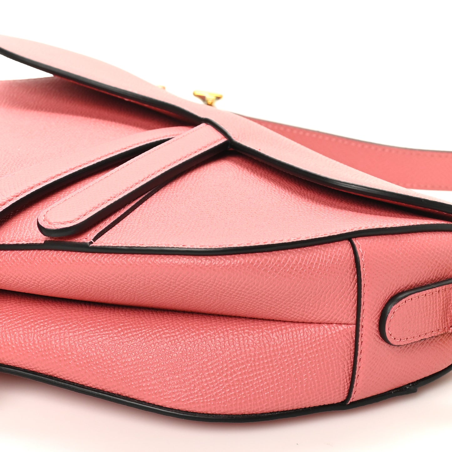Grained Calfskin Saddle Bag Pink