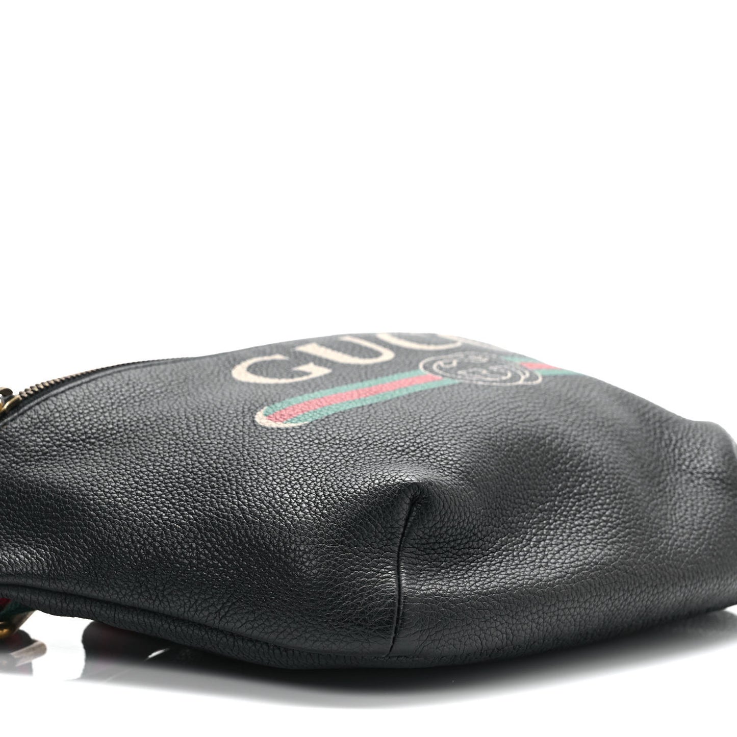 Grained Calfskin Logo Belt Bag Black