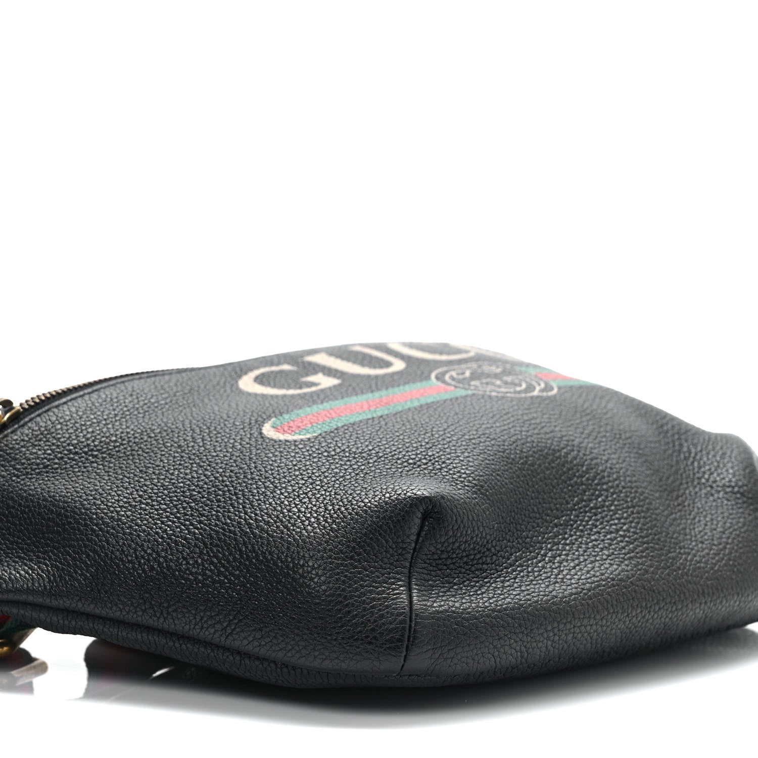Gucci Grained Calfskin Logo Belt Bag Black 8 of 9