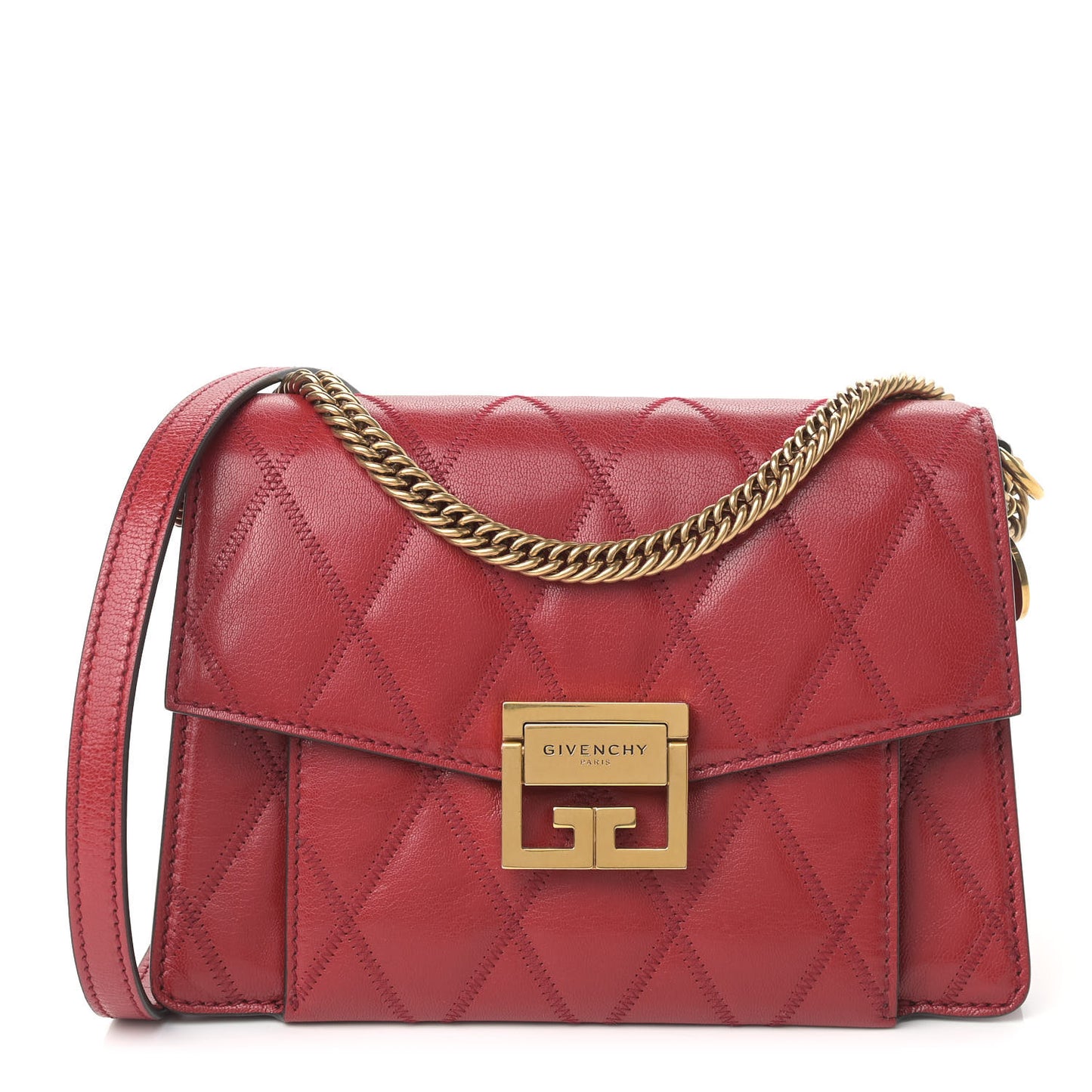 Goatskin Quilted Small GV3 Shoulder Bag Vermilion