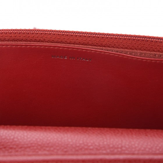 Caviar Quilted Wallet on Chain WOC Red