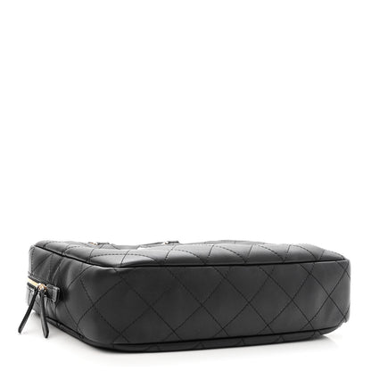 Chanel Calfskin Diamond Stitched Top Handle Bowling Bag Black 4 of 10