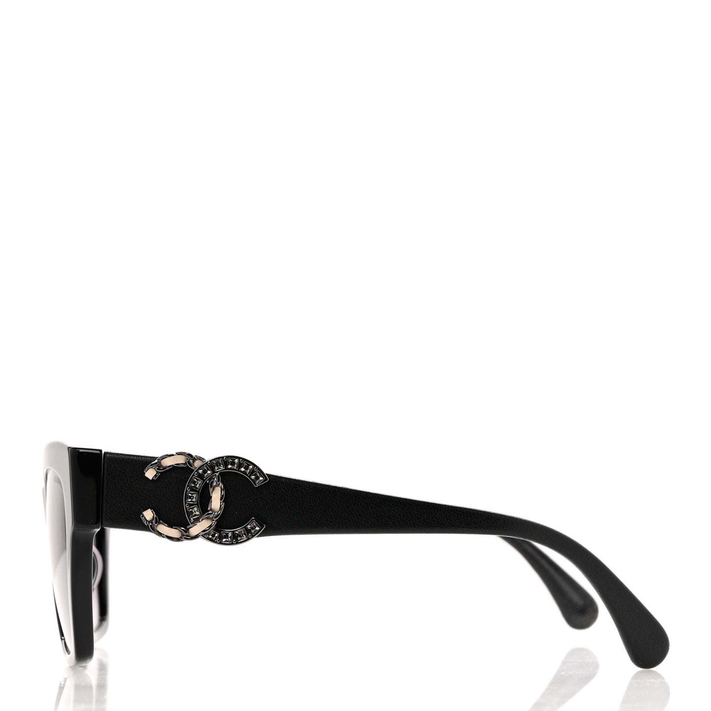 Acetate Square Cat Eye CC Sunglasses 5456-Q-A Black