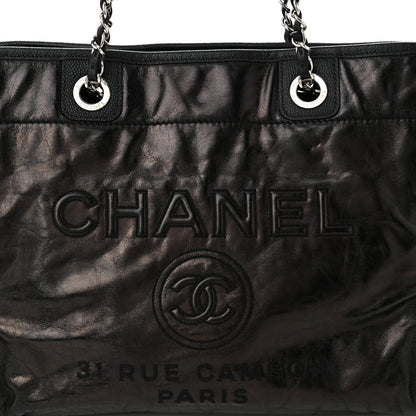 Chanel Glazed Calfskin Small Deauville Tote Black 8 of 10