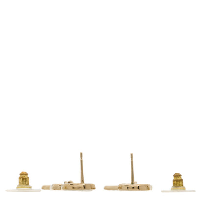 Chanel Pearl Crystal CC Coco Drop Earrings Gold 3 of 4