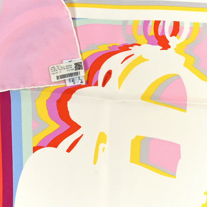 Hermes Silk Brides De Gala Shadow Scarf 90 Rose Pale White Multicolor 3 of 3