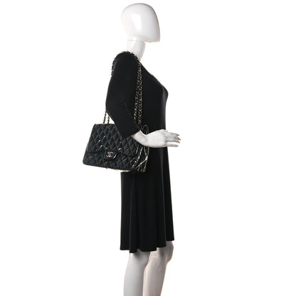 Chanel Patent Quilted Jumbo Single Flap Navy 2 of 18