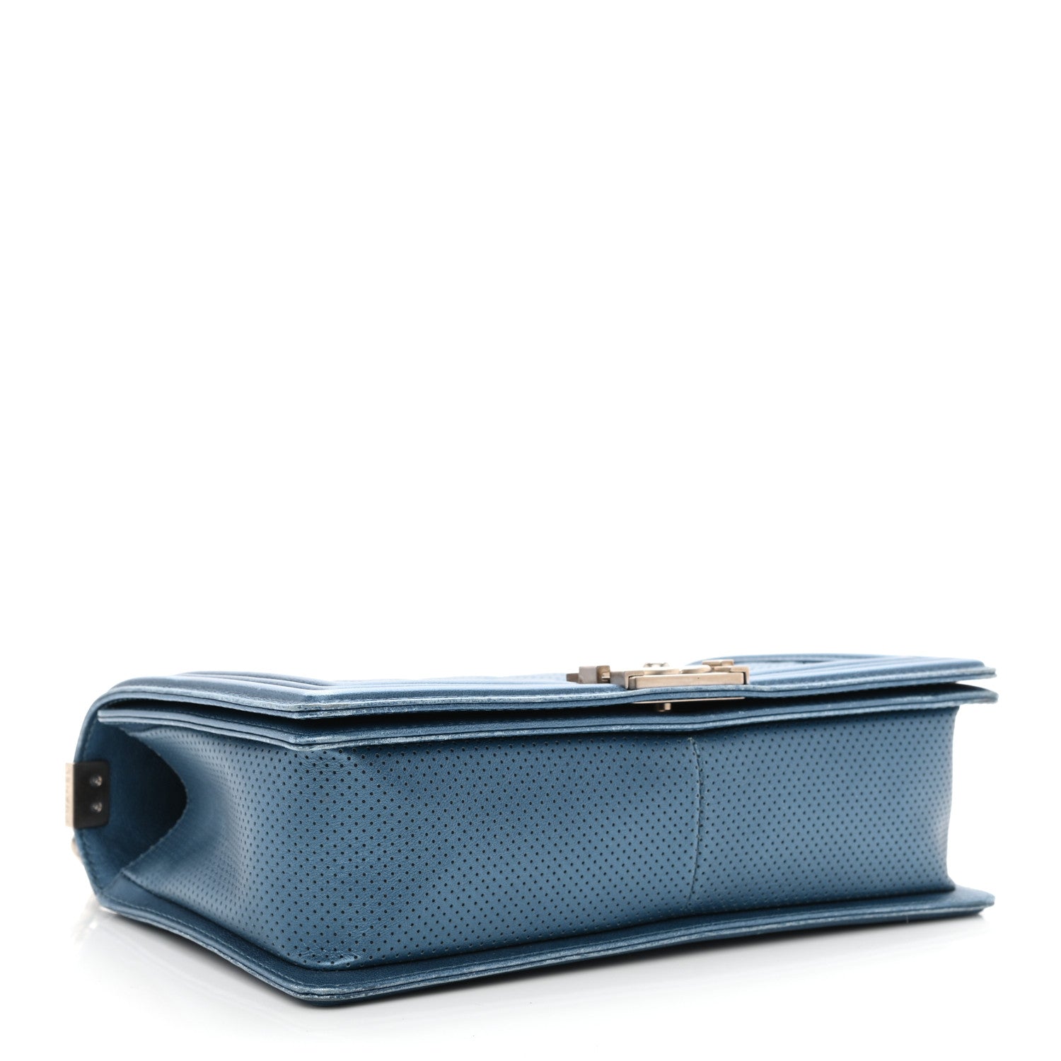 Chanel Perforated Lambskin Quilted New Medium Boy Flap Blue 4 of 15