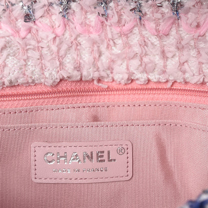 Chanel Tweed Knit Medium Flap Multicolor Pink 7 of 9