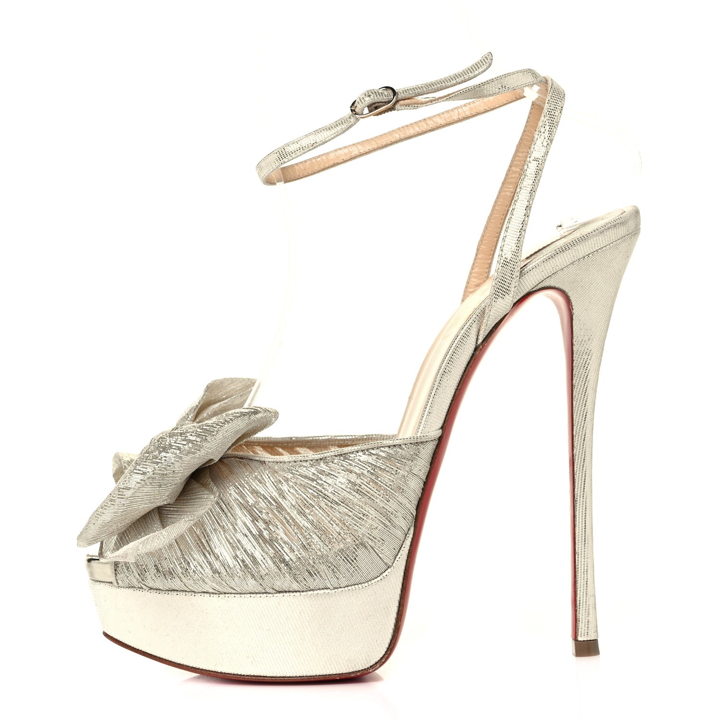 Chiffon Lame Bow Artydiva 120 Platform Sandals 37 Gold