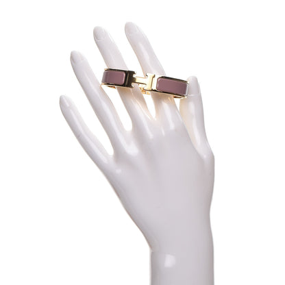 Hermes Enamel Narrow Clic Clac H Bracelet PM Bois De Rose 2 of 6