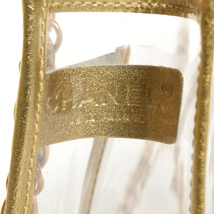Chanel Vinyl Naked Classic Large Flap Gold 7 of 9