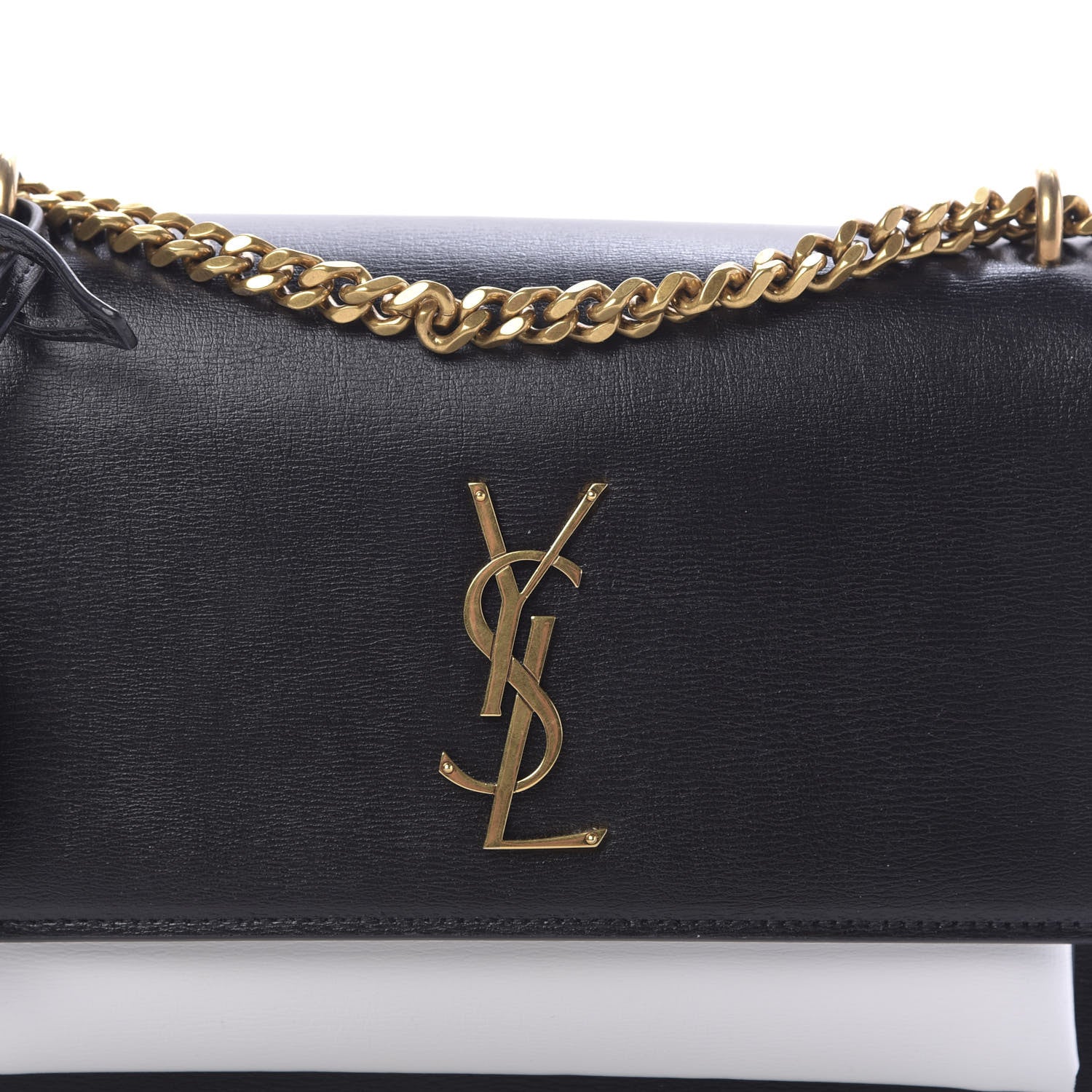 Saint Laurent Calfskin Bi-Color Medium Monogram Sunset Black Pearl White 11 of 11