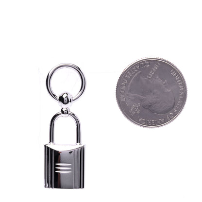 Hermes Palladium Mini Loop Charms Cadenas Scarf Ring Silver 2 of 4