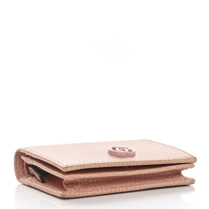 Gucci Dollar Calfskin Enamel Monochrome GG Marmont Card Case Perfect Pink 4 of 11