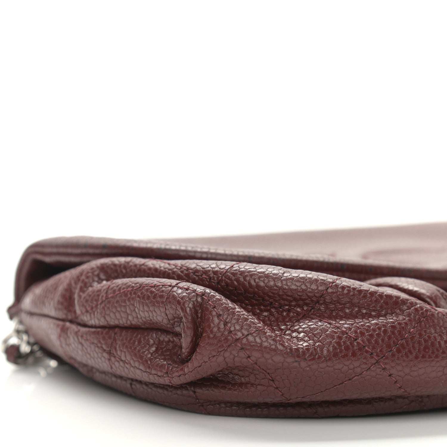 Chanel Caviar Half Moon Wallet On Chain WOC Dark Red 10 of 16