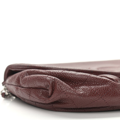 Chanel Caviar Half Moon Wallet On Chain WOC Dark Red 10 of 16