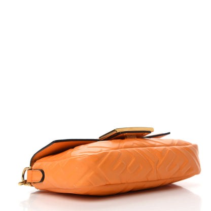 Fendi Nappa FF 1974 Embossed Mini Baguette Clementine 4 of 12