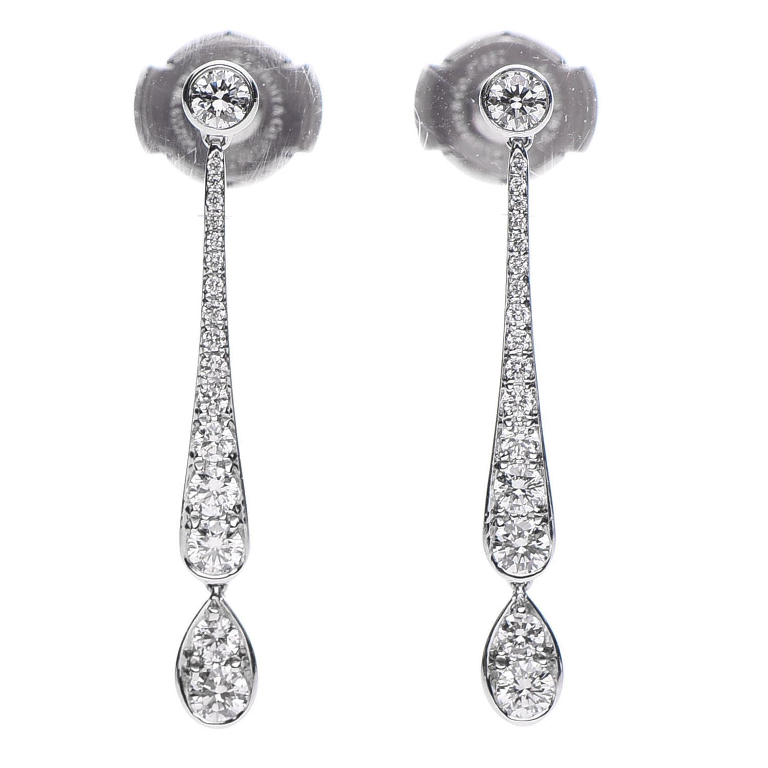 Tiffany Platinum Diamond Jazz Drop Earrings 1 of 6