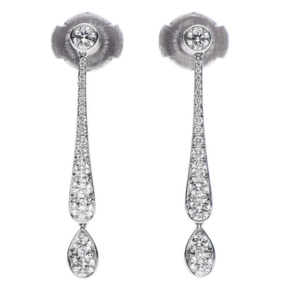 Tiffany Platinum Diamond Jazz Drop Earrings 1 of 6