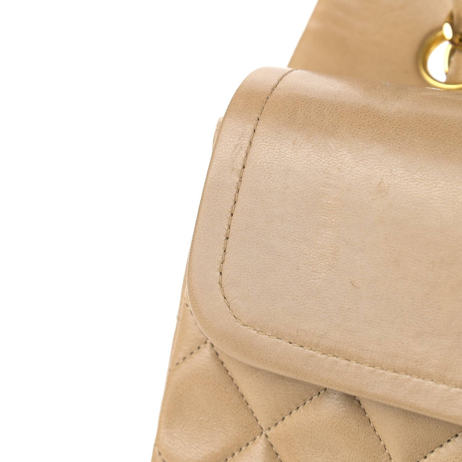 Chanel Lambskin Quilted Medium Double Flap Beige 13 of 23