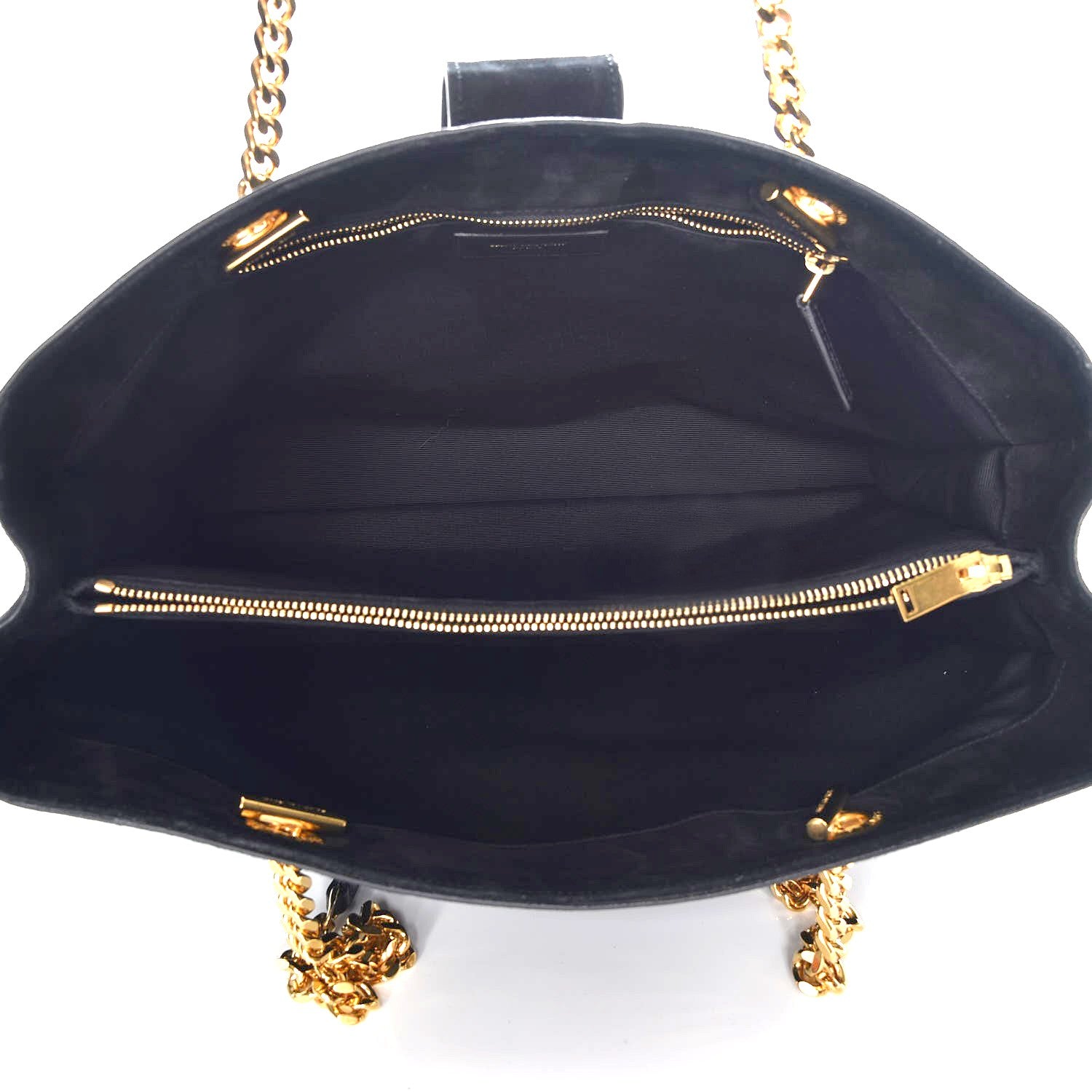 Saint Laurent Suede Monogram Cassandre Shopper Black 5 of 7