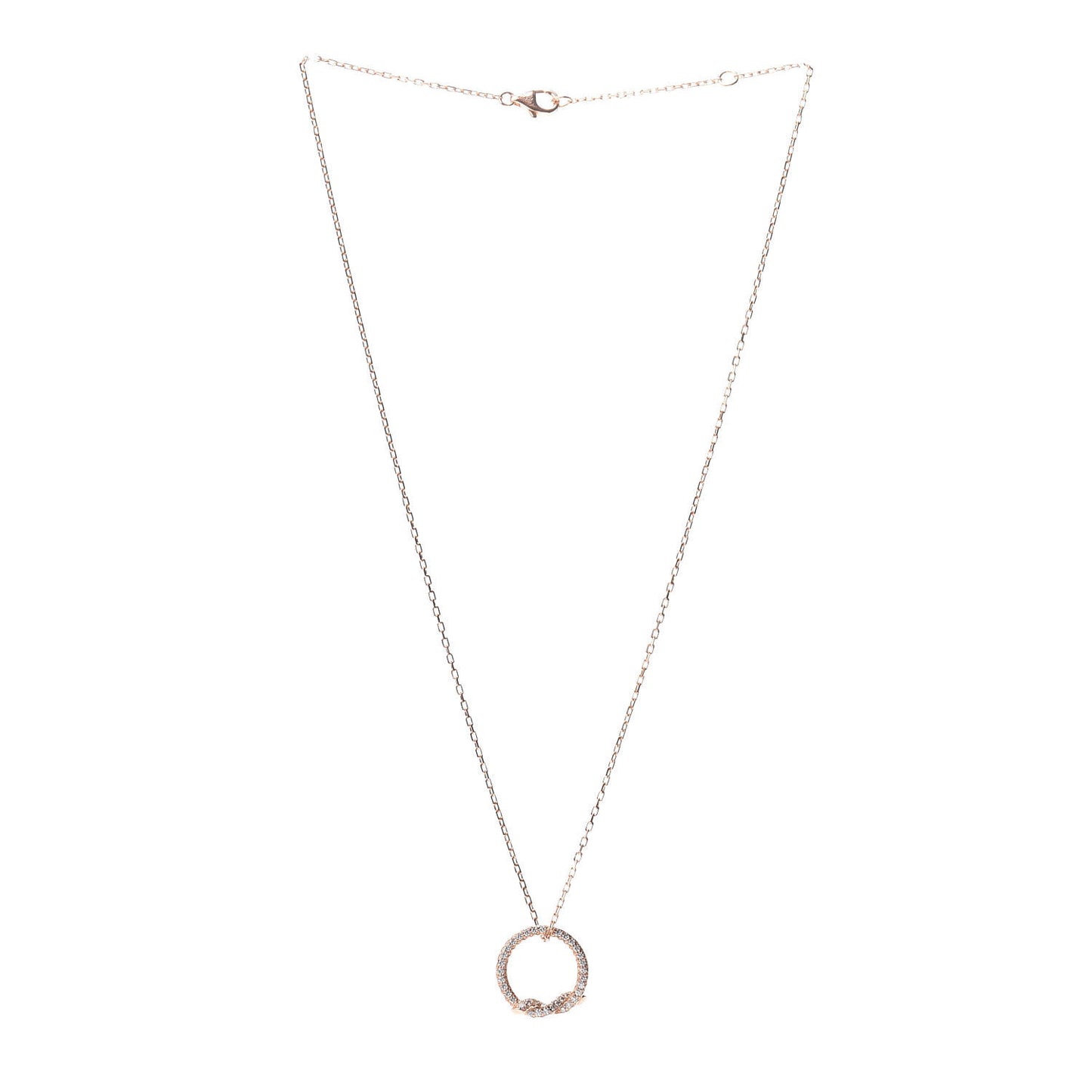 18K Pink Gold Diamond Entrelaces Necklace
