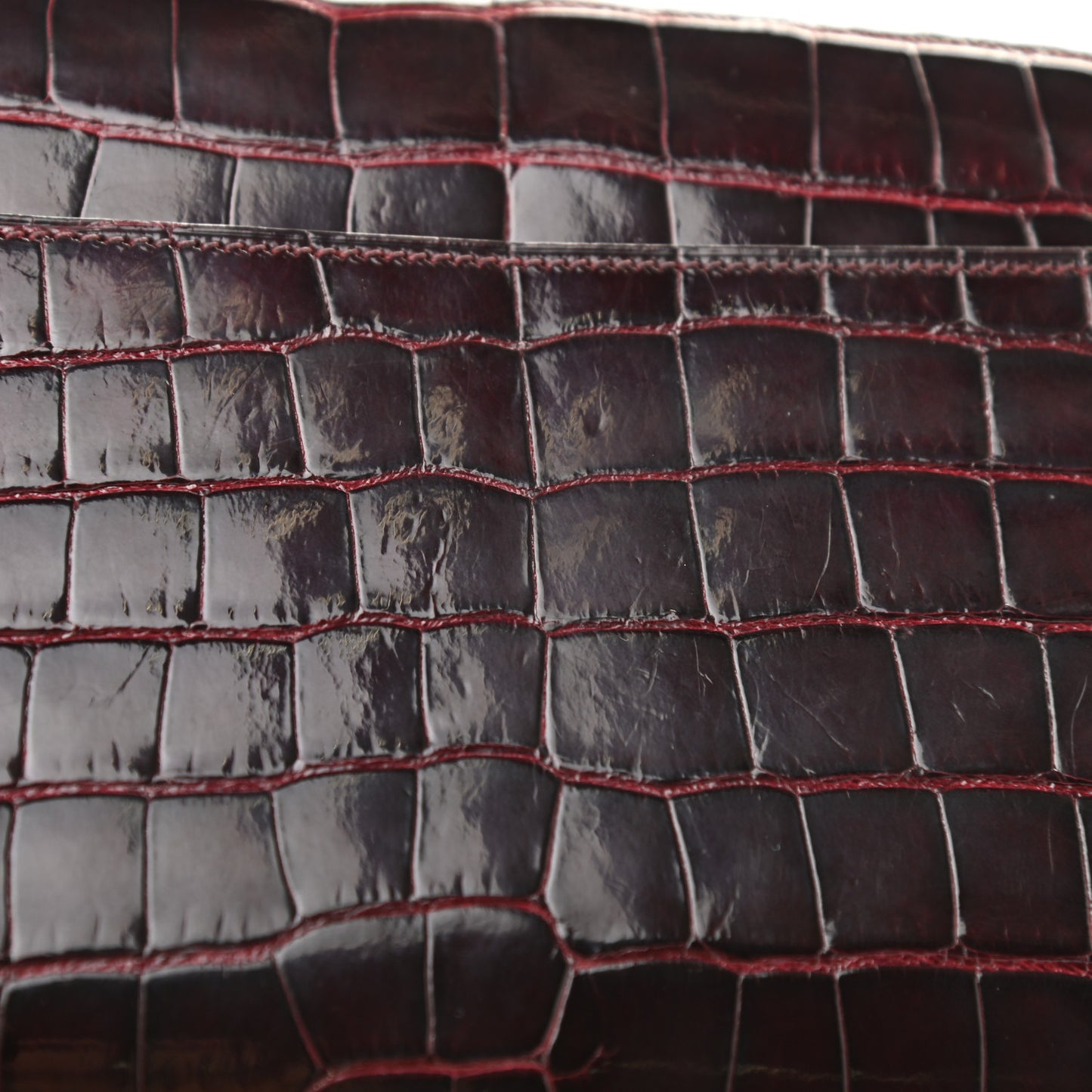 Shiny Alligator Constance Long Wallet Bordeaux