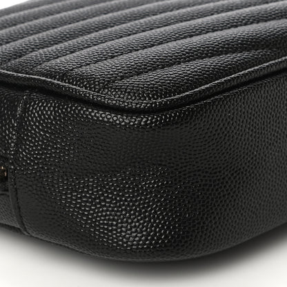 Saint Laurent Grain De Poudre Matelasse Monogram Mini Lou Camera Bag Black 9 of 10