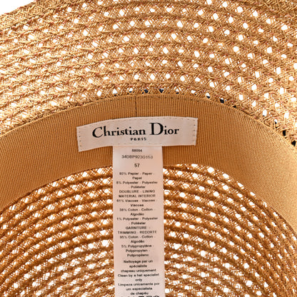 Christian Dior Straw Bucket Hat 57 Natural 8 of 8