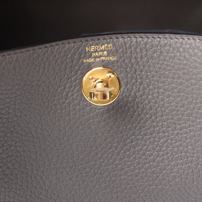 Hermes Taurillon Clemence Mini Lindy 20 Etain 9 of 11