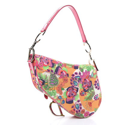 Christian Dior Canvas Floral Saddle Bag Multicolor 3 of 13