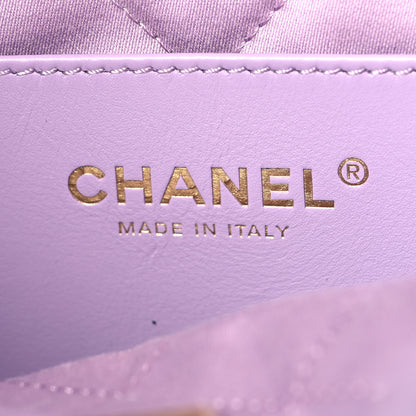 Chanel Shiny Calfskin Quilted Mini Chanel 22 Light Purple 6 of 11