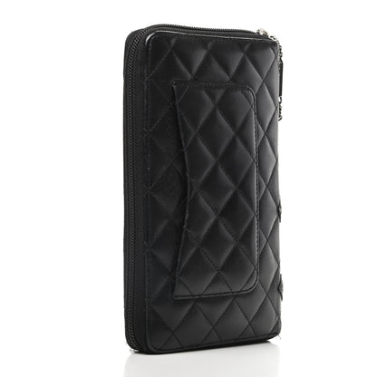 Chanel Calfskin Quilted Cambon Zip Around Organizer Wallet Black 3 of 11