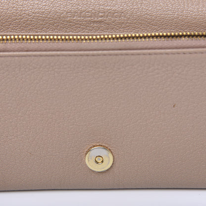 Balenciaga Chevre Gold Metallic Edge Hardware Money Wallet Rose de Sables 12 of 15