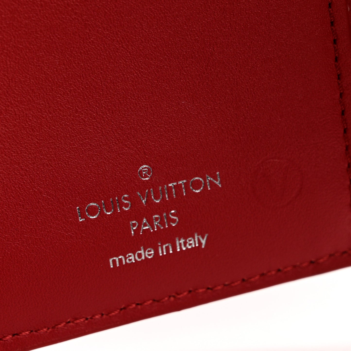 Calfskin New Wave Compact Wallet Rouge