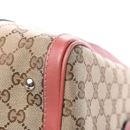 Gucci Monogram Medium Vintage Web Boston Pink 11 of 13