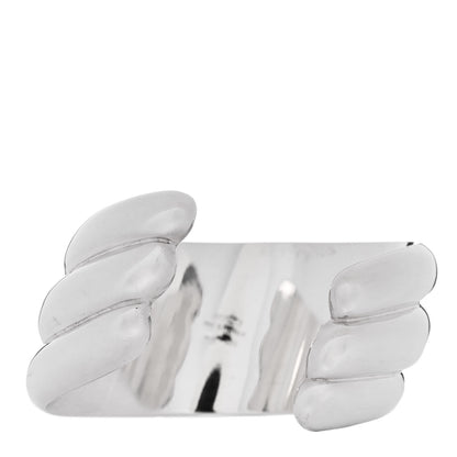 Gucci Sterling Silver Wide Puffy 3 Row Cuff Bracelet 3 of 4