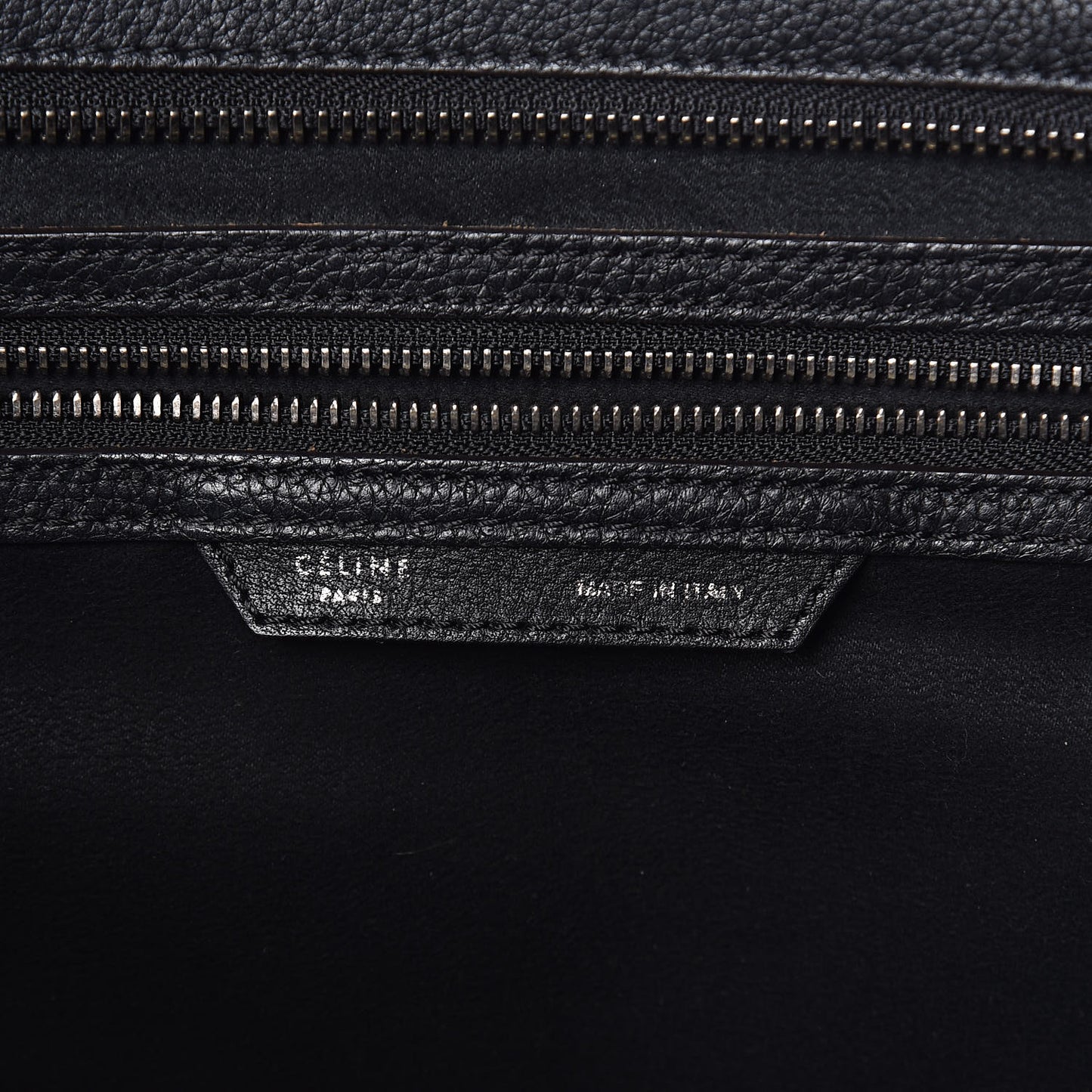 Drummed Calfskin Shoulder Luggage Black