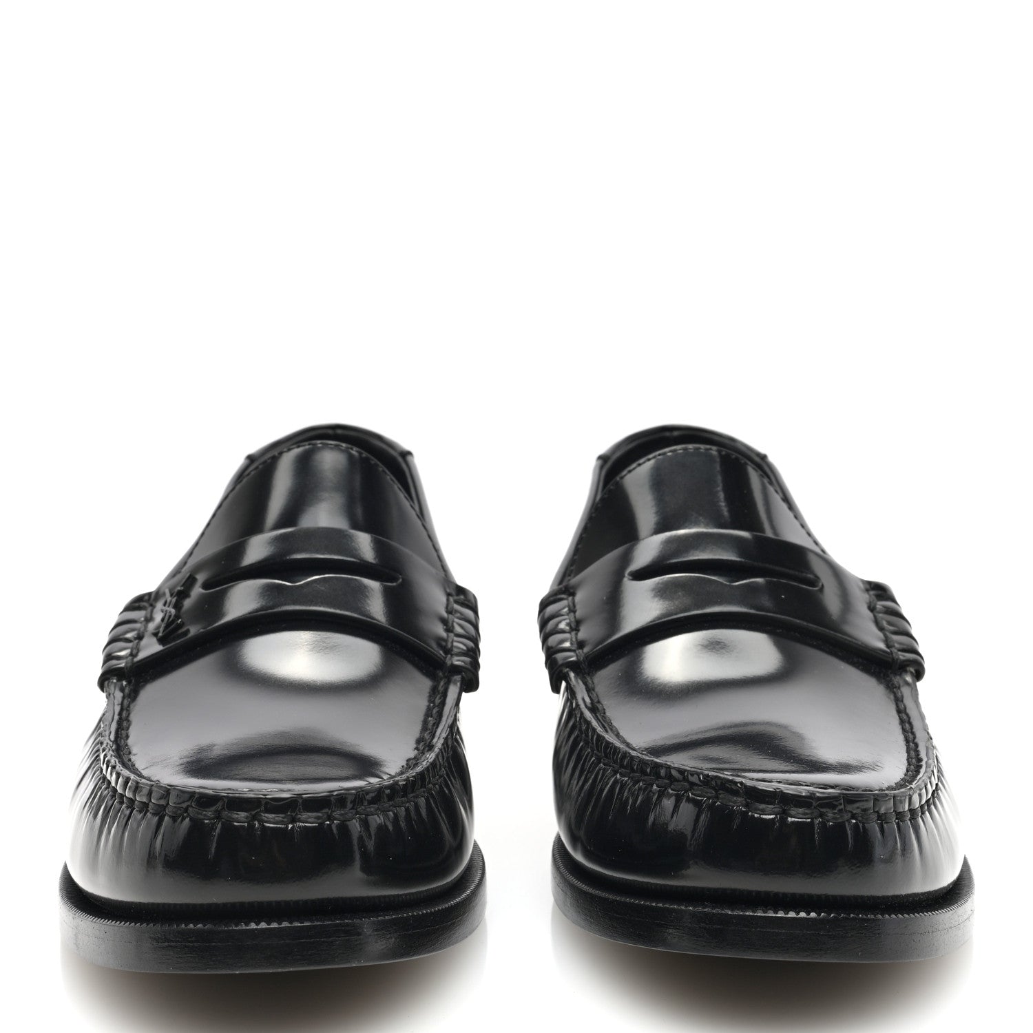 Saint Laurent Patent Calfskin Penny Loafers 39 Black 2 of 8