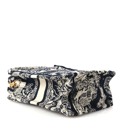 Christian Dior Canvas Toile de Jouy Reverse Embroidered Mini Book Tote Phone Bag Blue 4 of 10