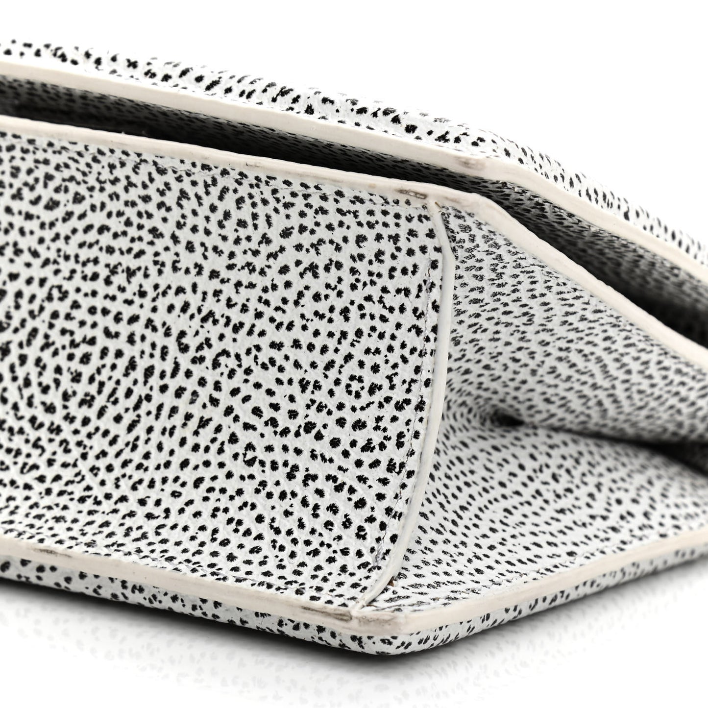 Textured Calfskin Soleil East West Shoulder Bag White