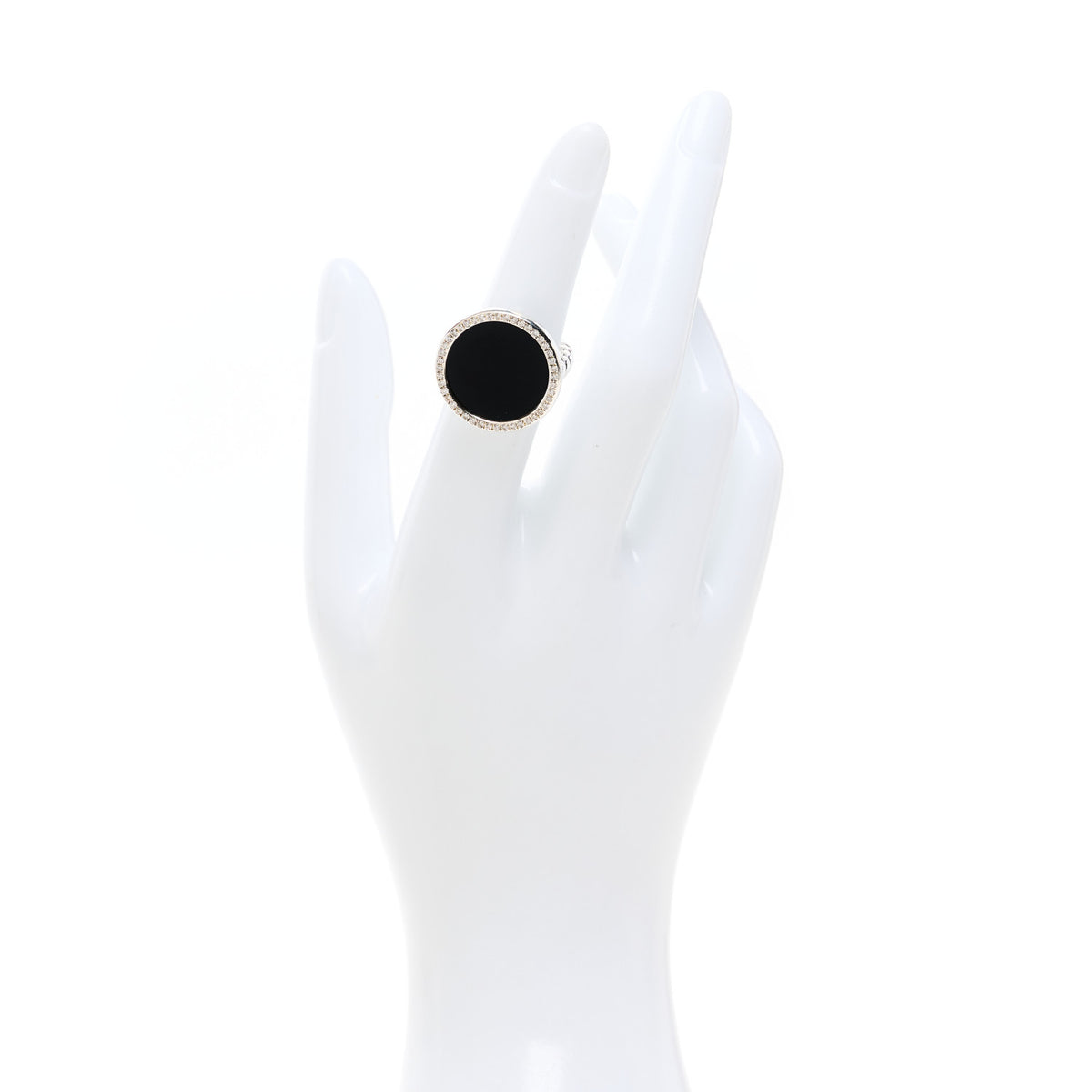 Sterling Silver Diamond Black Onyx Elements Ring 49 5