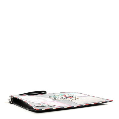 Gucci GG Supreme Monogram Night Courrier Zip Wristlet Pouch Black Multicolor 4 of 7