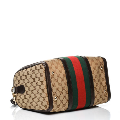 Gucci Monogram Vintage Web Medium Boston Dark Brown 4 of 7