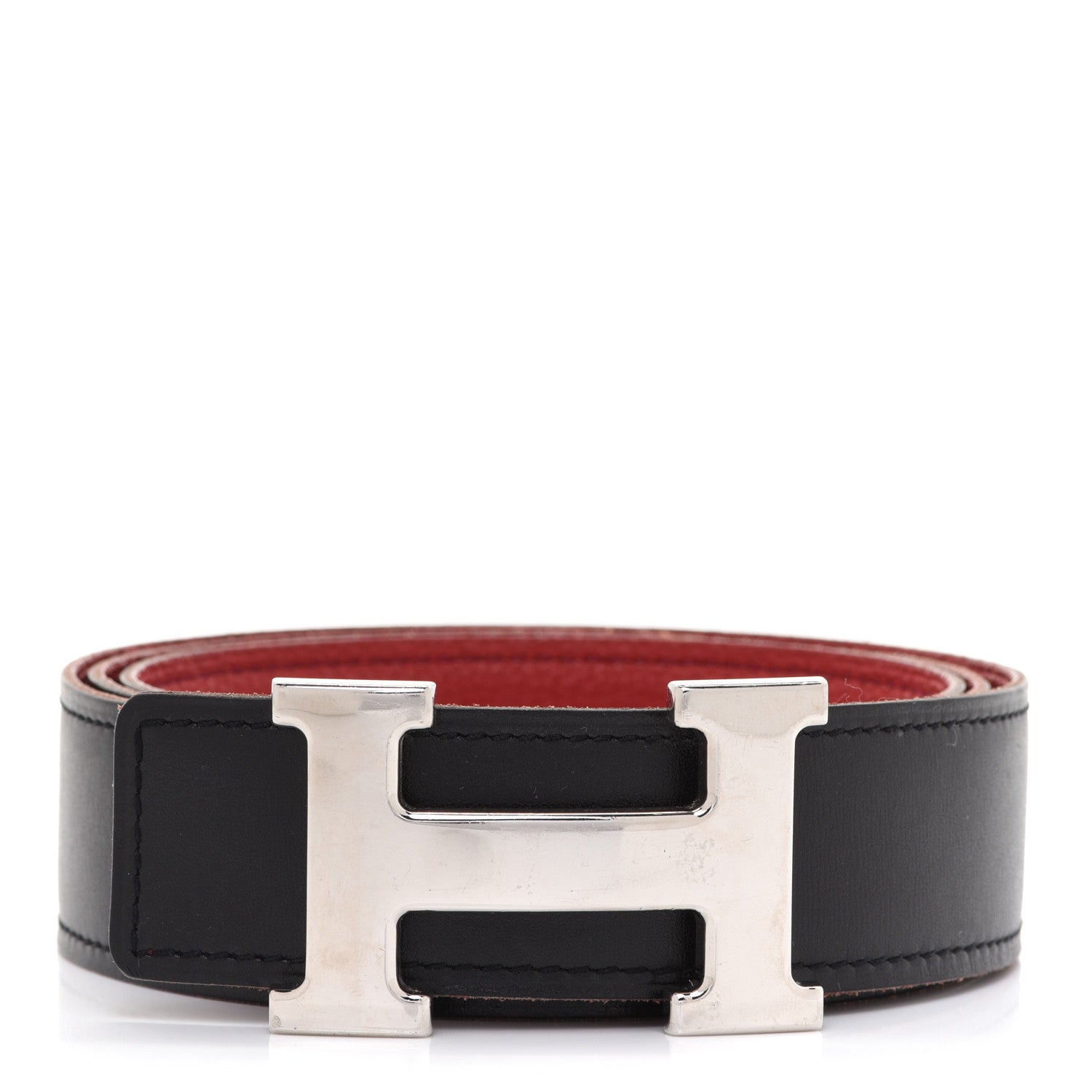 Hermes Box Togo 32mm H Belt 95 Black Rubis 1 of 8